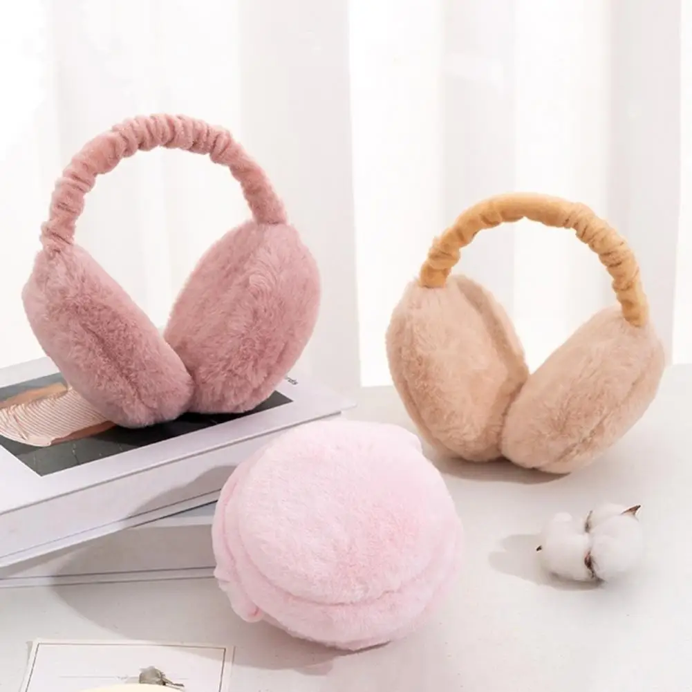 Burger Design Earmuffs Winter Women\'s Plush Earmuffs Windproof Ear for Outdoor Activities Adjustable for Skiing