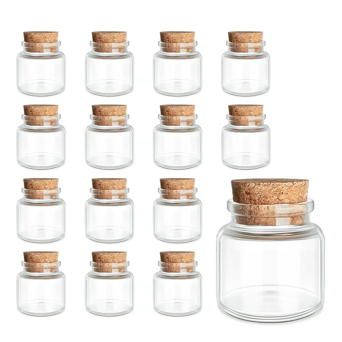 10Pcs 10ML Glass Bottles with Cork,Small Glass Vials,Mini Storage Bottle,Transparent Wishing Bottles,DIY Container Wedding Decor