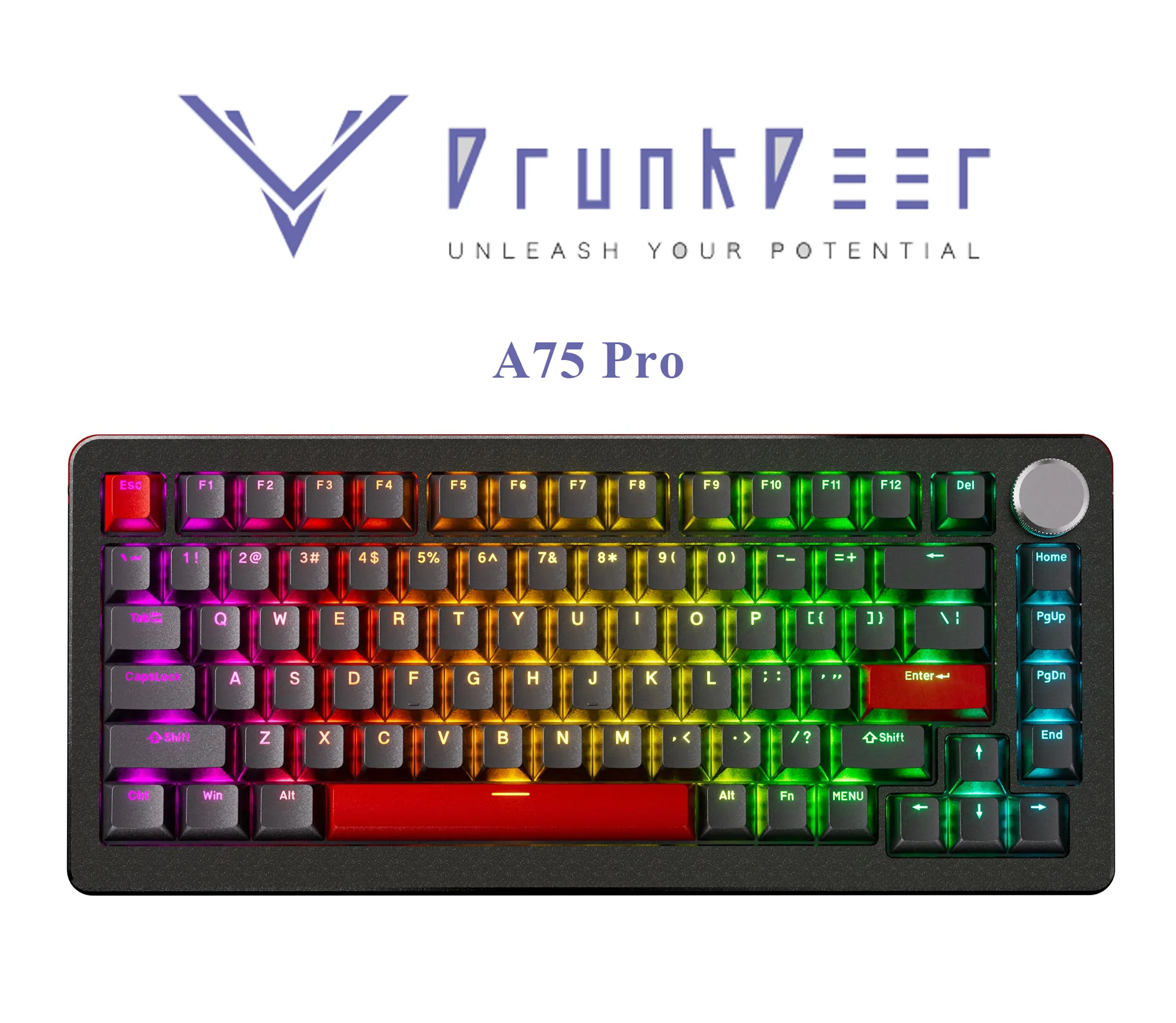 Drunkdeer a75 pro interruptor magnético teclado para jogos gatilho rápido com fio rgb teclado mecânico montagem de junta de troca quente