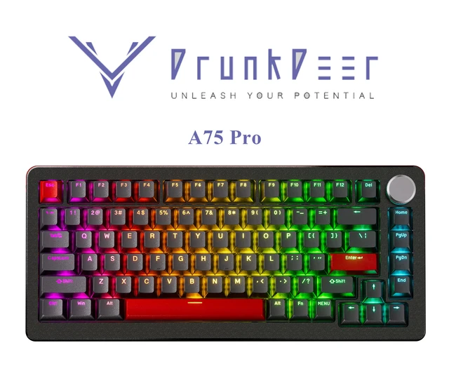 Drunkdeer-磁気スイッチ付きA75Pro有線メカニカルゲーミングキーボード,クイックトリガー,RGB,ホットスワップ可能