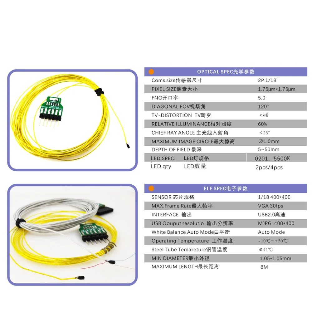 Endoscope Video Borescope Camera Module 800*800 Resolution CMOS Sensor MJPG 4G Connectivity 3.2mm LED OCHSA10