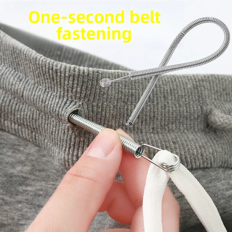 Bendable Spring Drawstring Threader Clip Pants Hoodies Elastic Band Lace Cord Flexible Drawstring Thread DIY Sewing Accessories