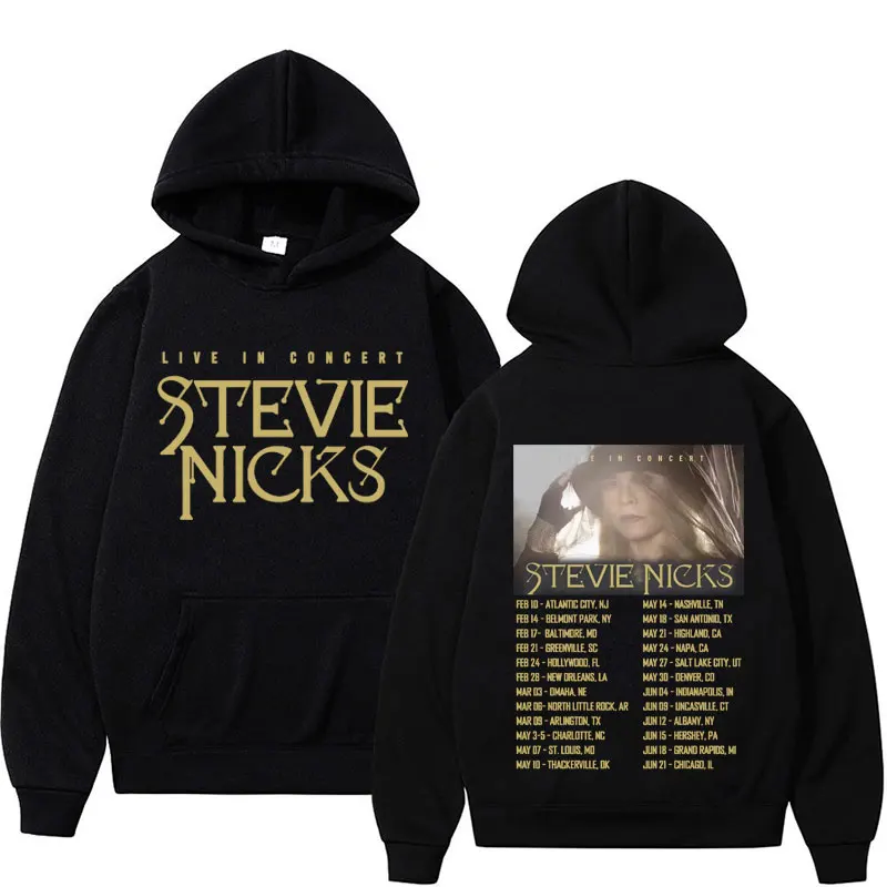 Stevie Nicks Live in Concert 2024 Tour Hoodies Fashion Vintage Style Sweatshirt Men Women's Casual High Quality Pullovers Hooded