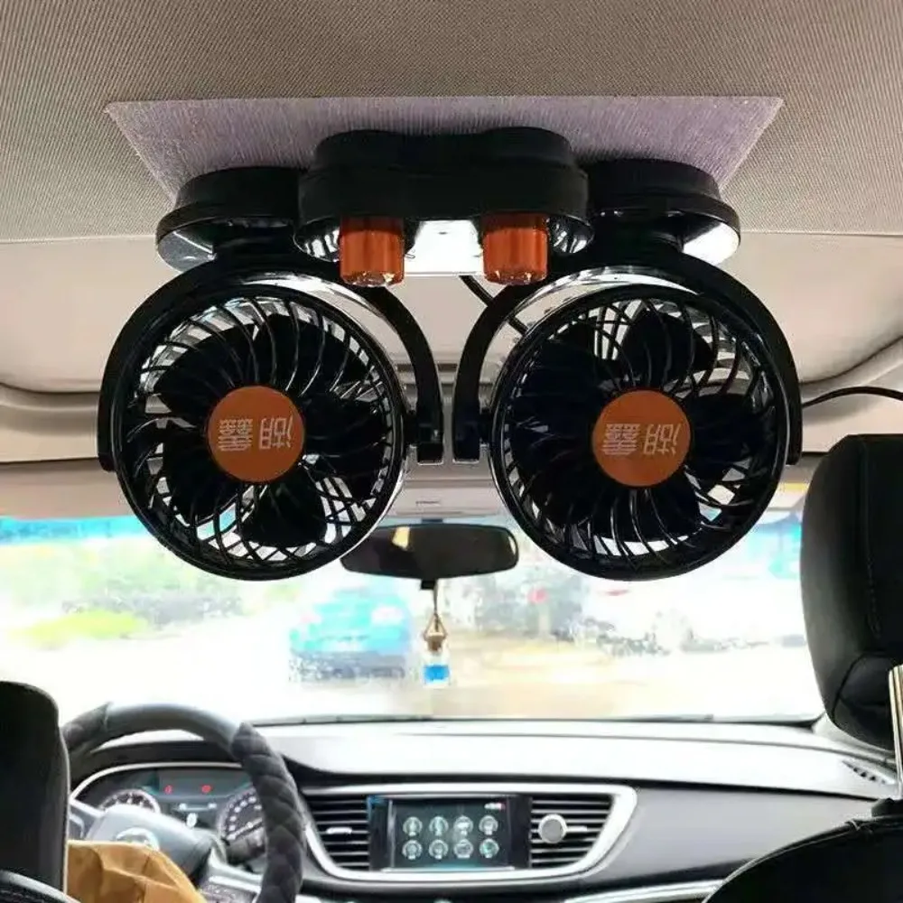 

Ventilador de Coche de Doble Cabezal 12V/24V, Montado en el Techo, con Viento Potente para Camiones y Vehículos Eléctricos