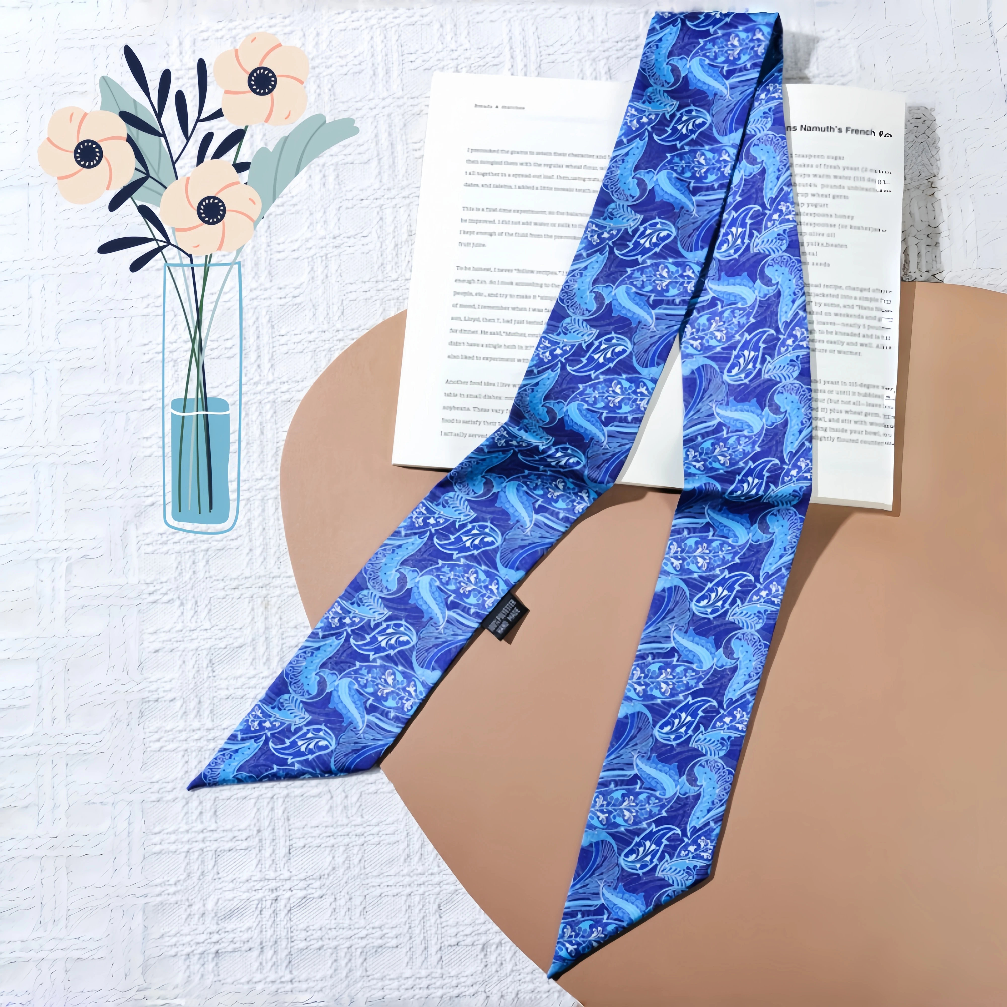 

Новинка 2025, женские мягкие атласные шарфы для волос, модный платок с принтом, профессиональные аксессуары, дизайнерский шарф, повязка на голову