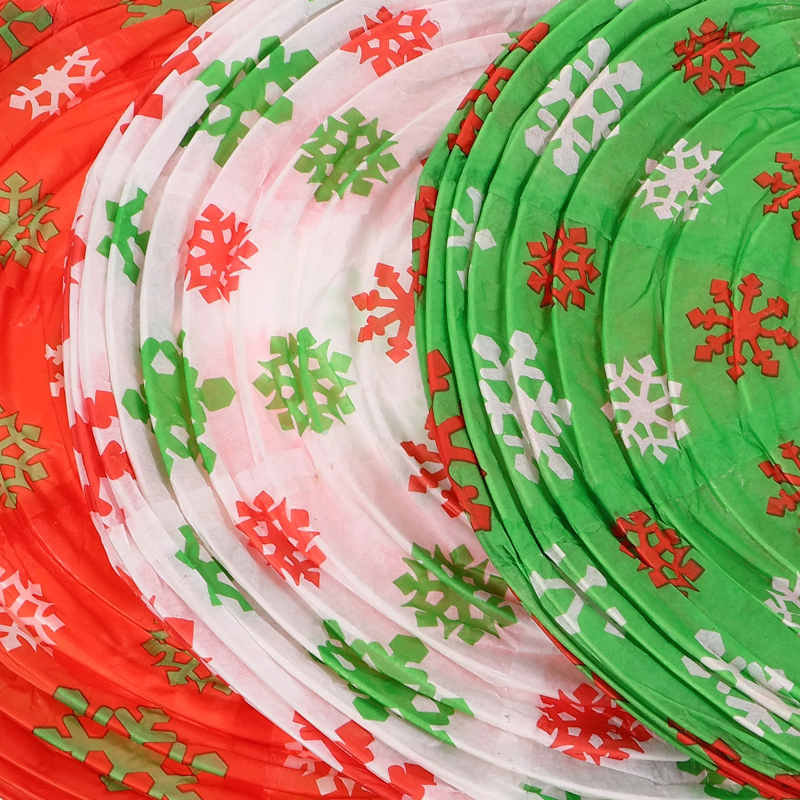 

3 Pcs Snowflake Paper Lantern Lanterns Christmas Decor Round Hanging Printing Decoration Manual