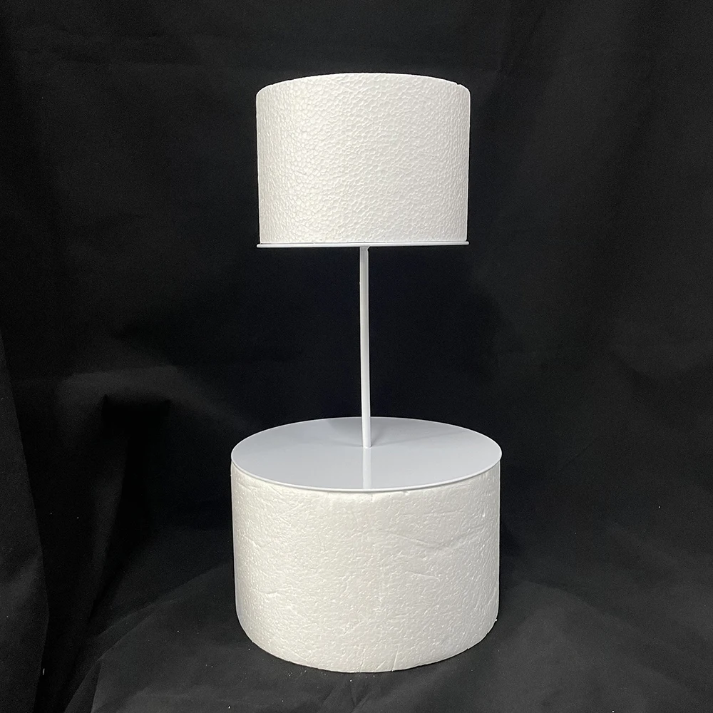 White Straight Metal Floating Cake Stands Cake Separator Decoration