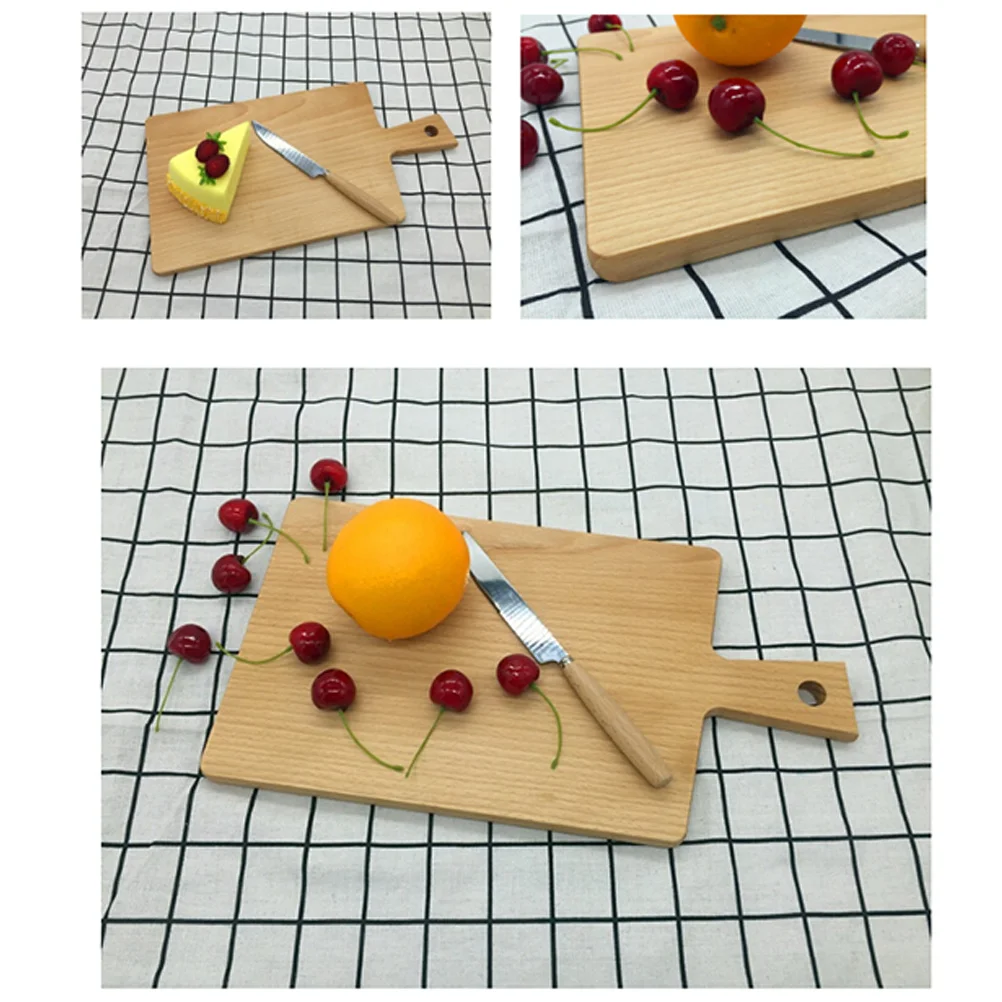 

Wooden Cutting Board Charcuterie Boards with Handle Chopping for Kitchen Oversized Pizza Bread Bamboo Small