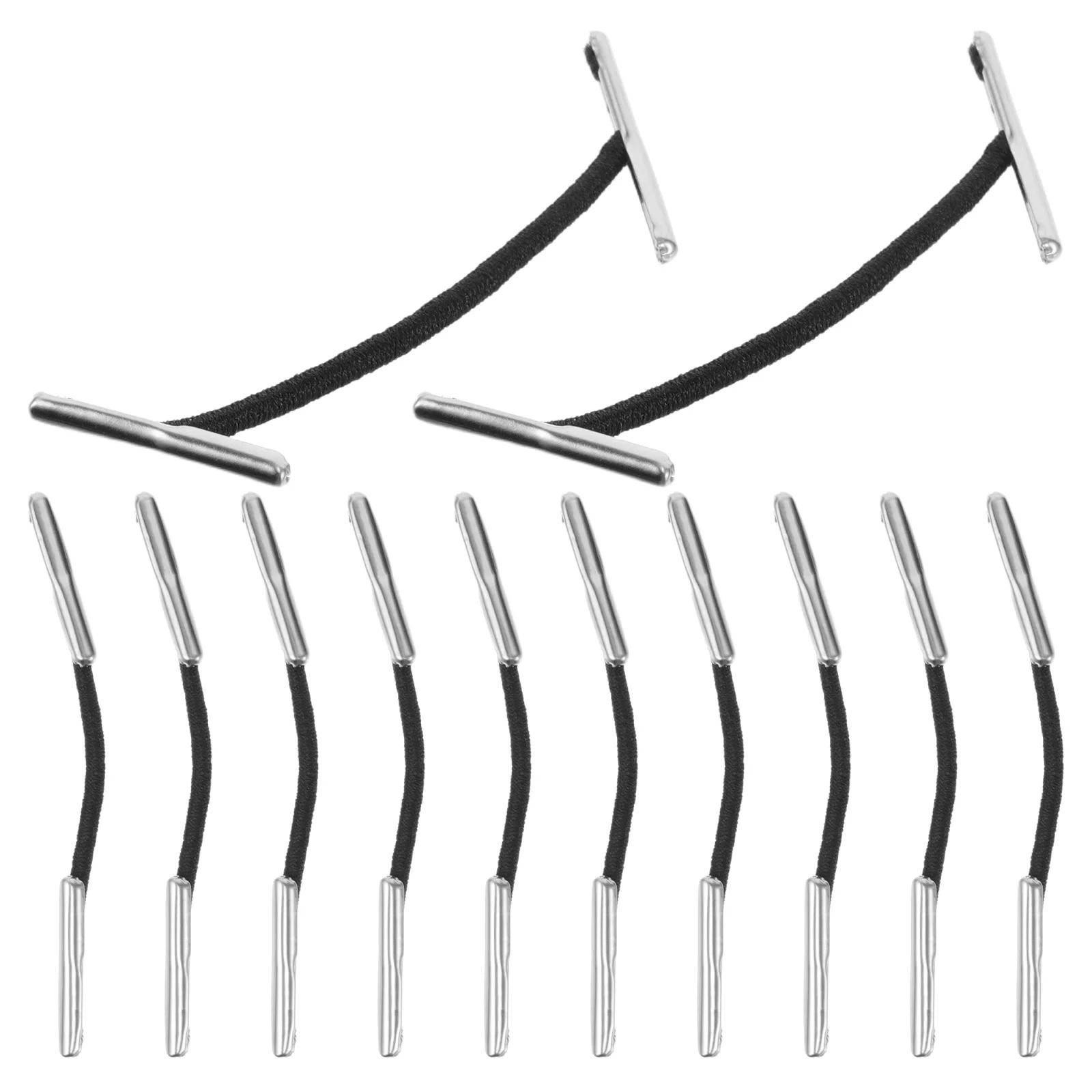 100 قطعة مشبك حديد حبل مرن مع نهايات معدنية قابل للتعديل تمتد الحبل للقبعات الكتب الحرف ملزمة السفر في الهواء الطلق التخييم #1