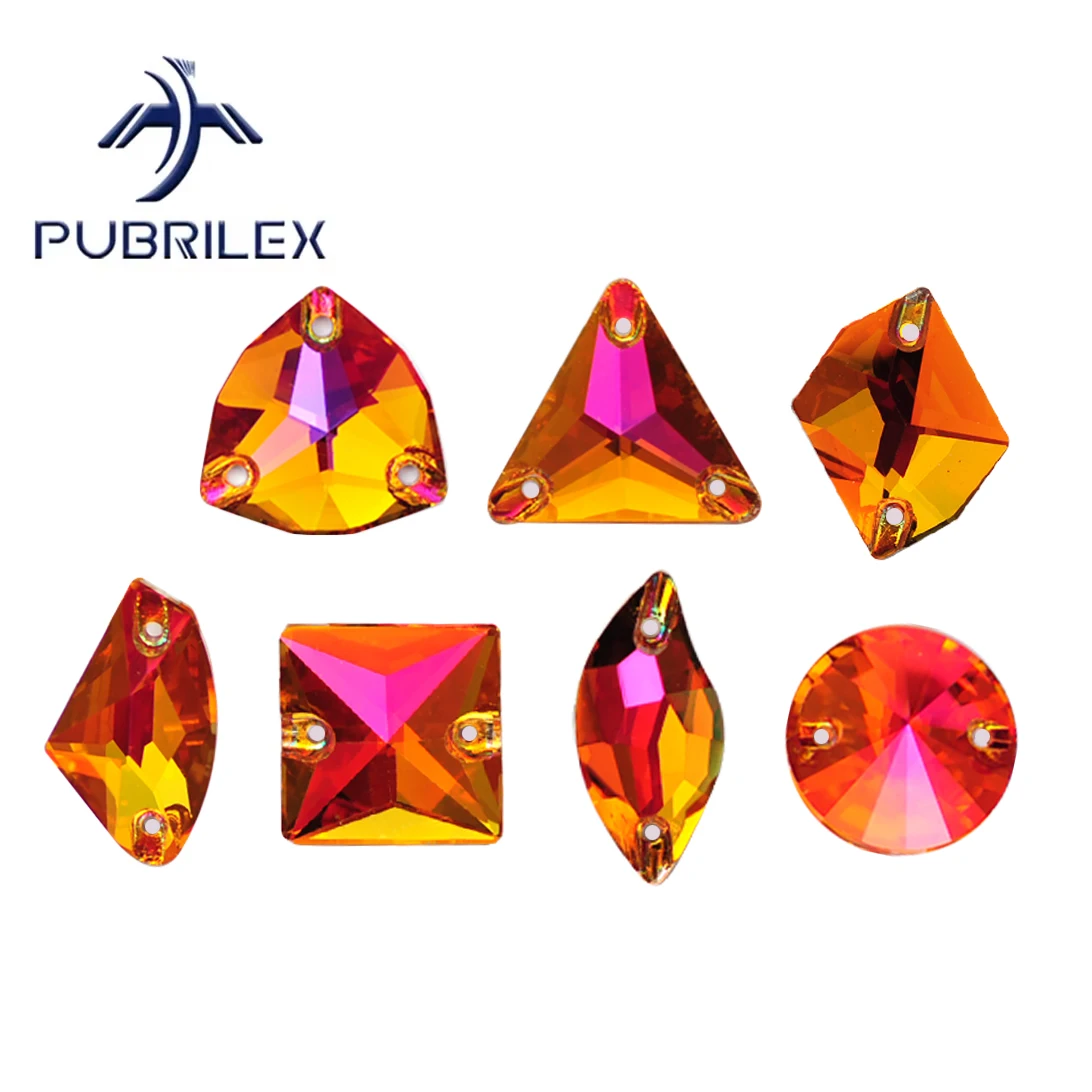 Pubrilex Astral Pink Alle Formen Aufnähbare Strasssteine Flache Rückseite Abgeschrägte Kristalle zum Nähen für Kleidungsstücke und Kleiderdekorationen – Detail 2