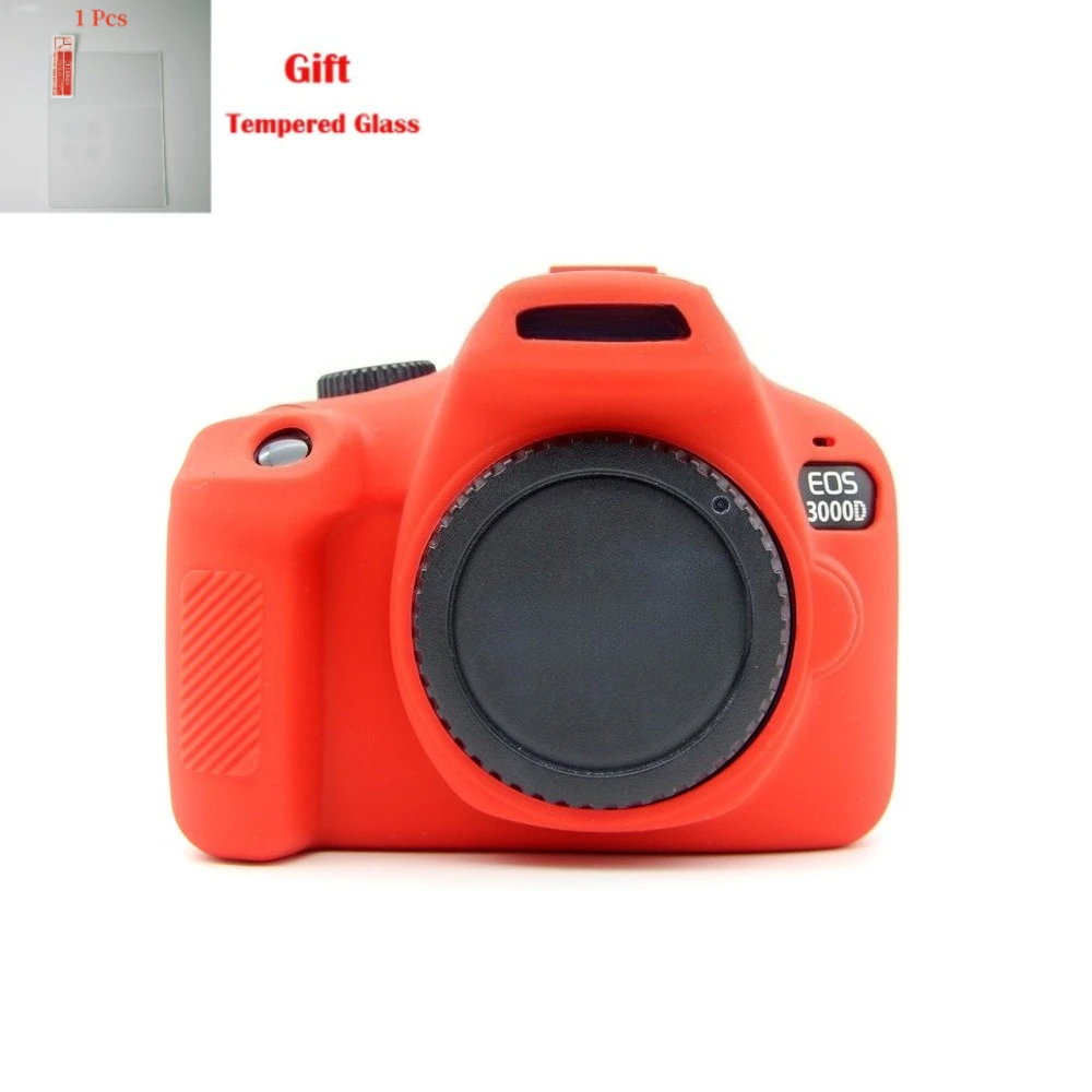 غطاء حماية من السيليكون، لكاميرا Canon 3000D 4000D SLR حافظة من السيليكون حقيبة كاميرا رقمية ناعمة + فيلم مقسى مجاني #3