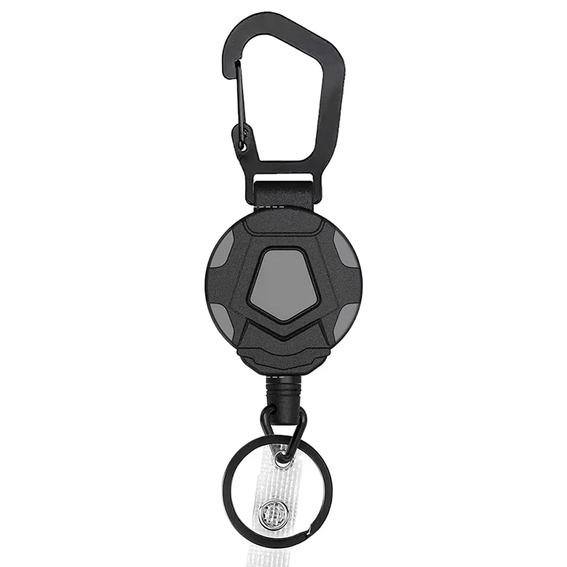 Heavy Duty Pull Reel Strap Heavy Duty Carabiner Telescopic Key Chain Ring For Camping Keyring Lanyard Portable Key Chain Ring
