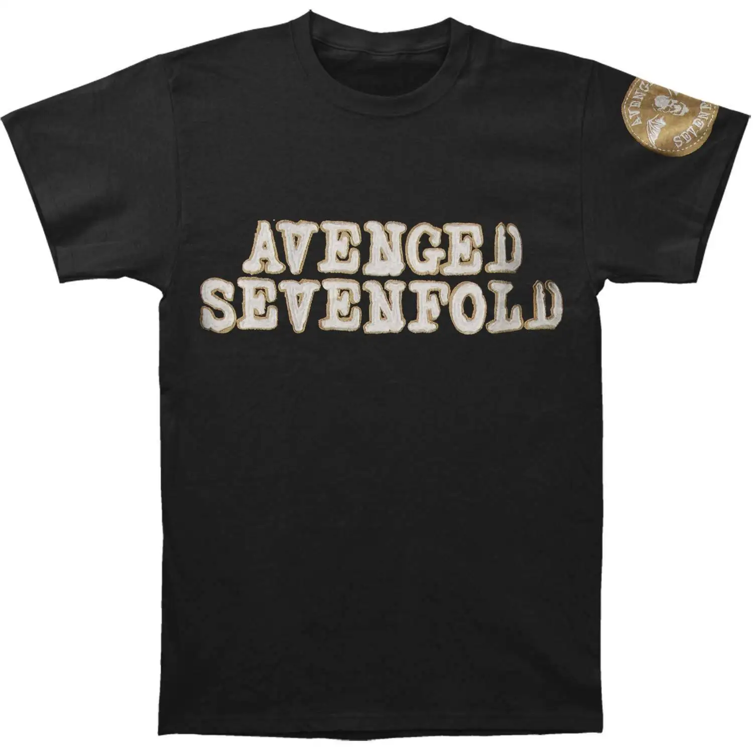 Men's Avenged Sevenfold Logo Deathbat Vintage T shirt X Large Black