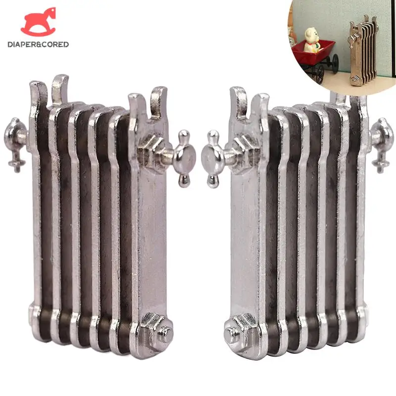 1pcs Dollhouse Mini Heating Metal Radiator Heater Miniature Furniture Model DIY Doll House Life Scene Decor Accessories