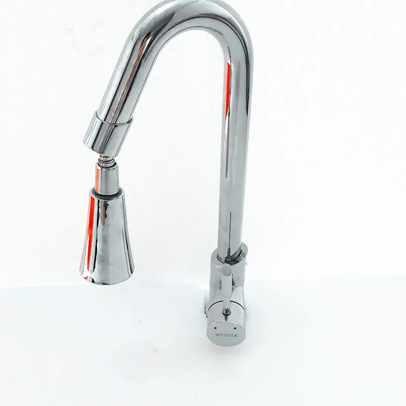 

kitchen Brass Chrome Finishe basin Pull Out Faucet Hot and Cold Mixer Tap Spout Rotatable Faucet Sink Tap Crane Mixer