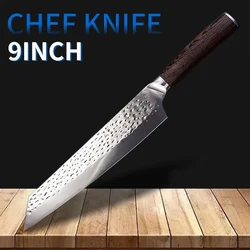 9-inch Forged Hammered Japanese Stainless Steel Chef's Sushi Cooking Small Kitchen Knife Butcher Knife