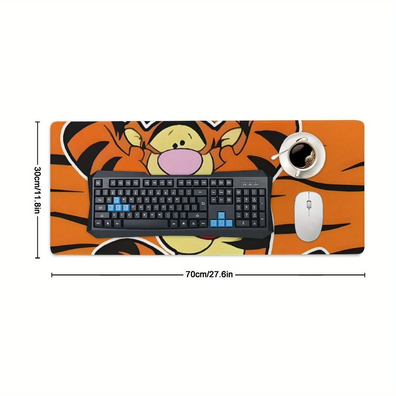 لوحة ماوس كبيرة من Winnie the Pooh & Tigger - حصيرة مكتب مطاطية غير قابلة للانزلاق للاستخدام المنزلي في المكتب والألعاب والمنزل - تصميم كرتوني لطيف مع #4