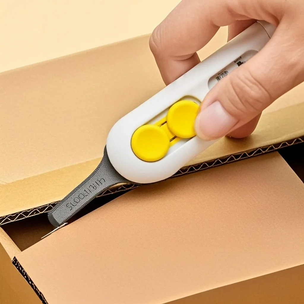 1pc Magnetic Mini Box Cutter, Retractable Blade, Portable Letter Opener & Paper Cutter, Durable ABS Material