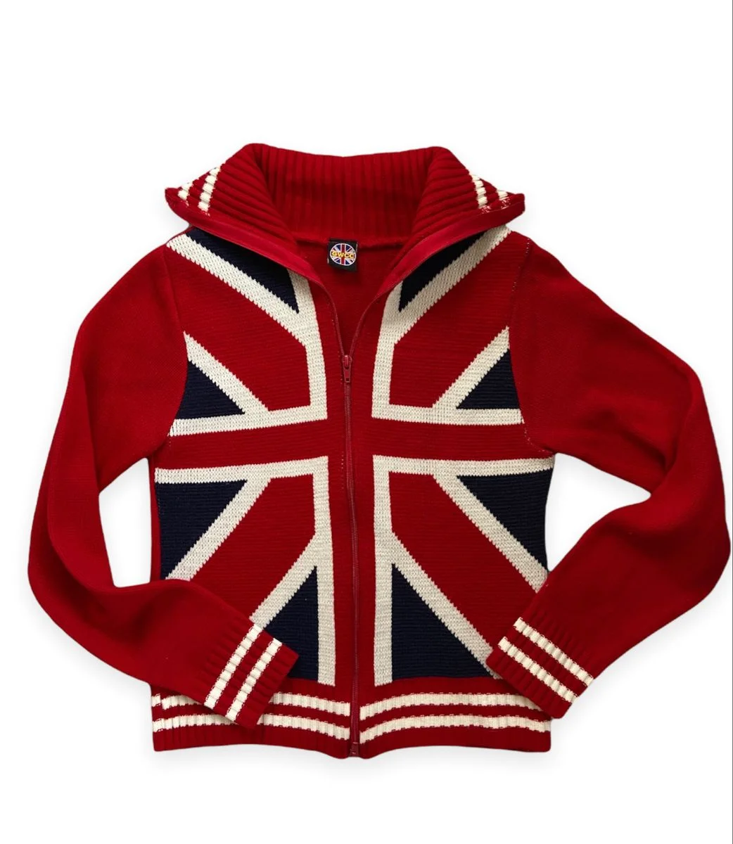 Star-striped cardigan sweater Y2K retro autumn and winter women's zipper stripes multifunctional top punk brother casual sweater