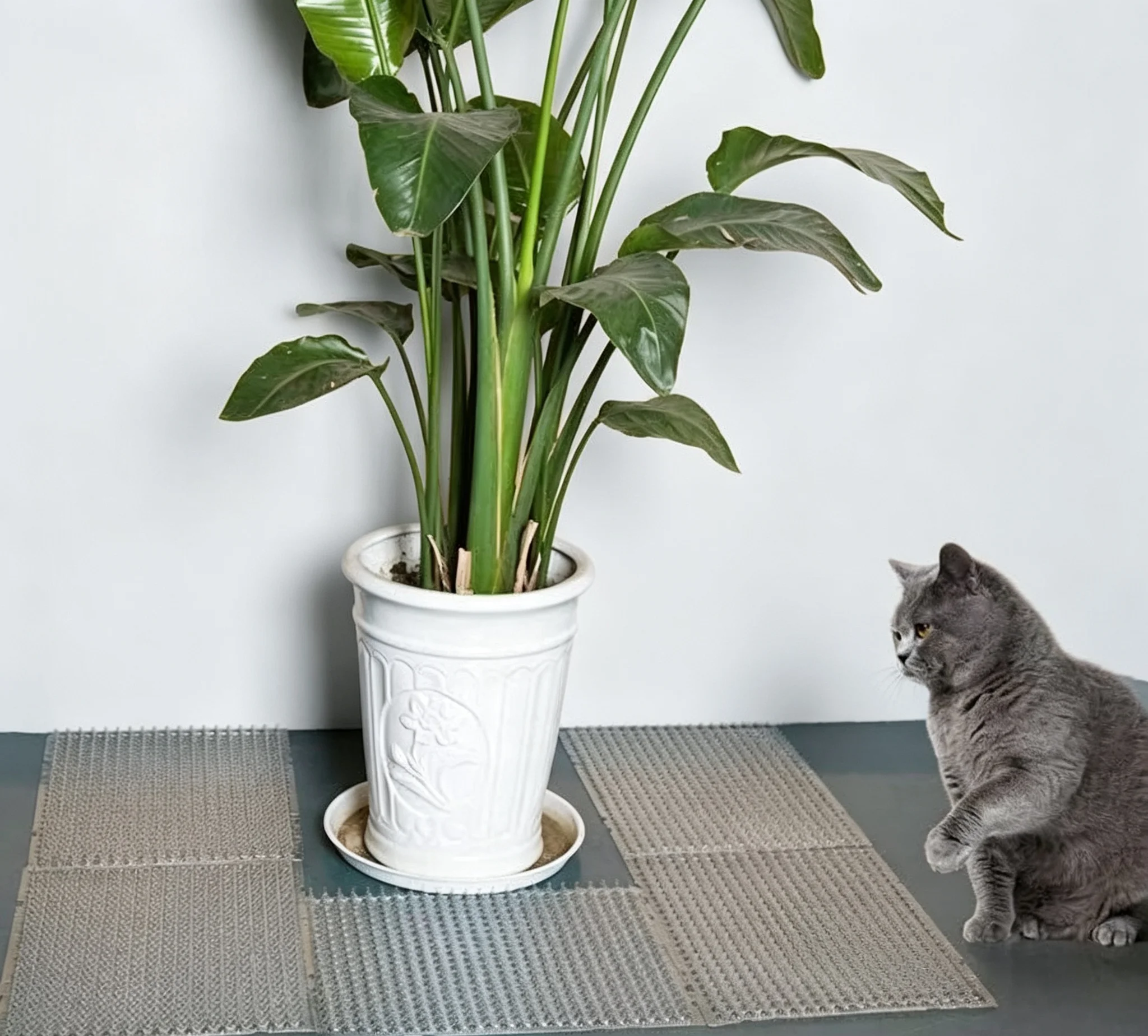 4/8-teilige Katzenabwehrende Bodenmatte - Sofa-Schutzunterlage für Hunde und Katzen – Detail 4