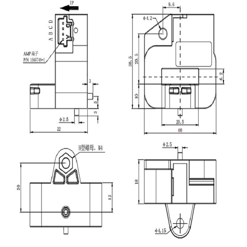 ACREL AHKC-HAB Vehicle Current Sensors Easy Installation Current Sensor Automotive with CE RoHs IEC Certificate