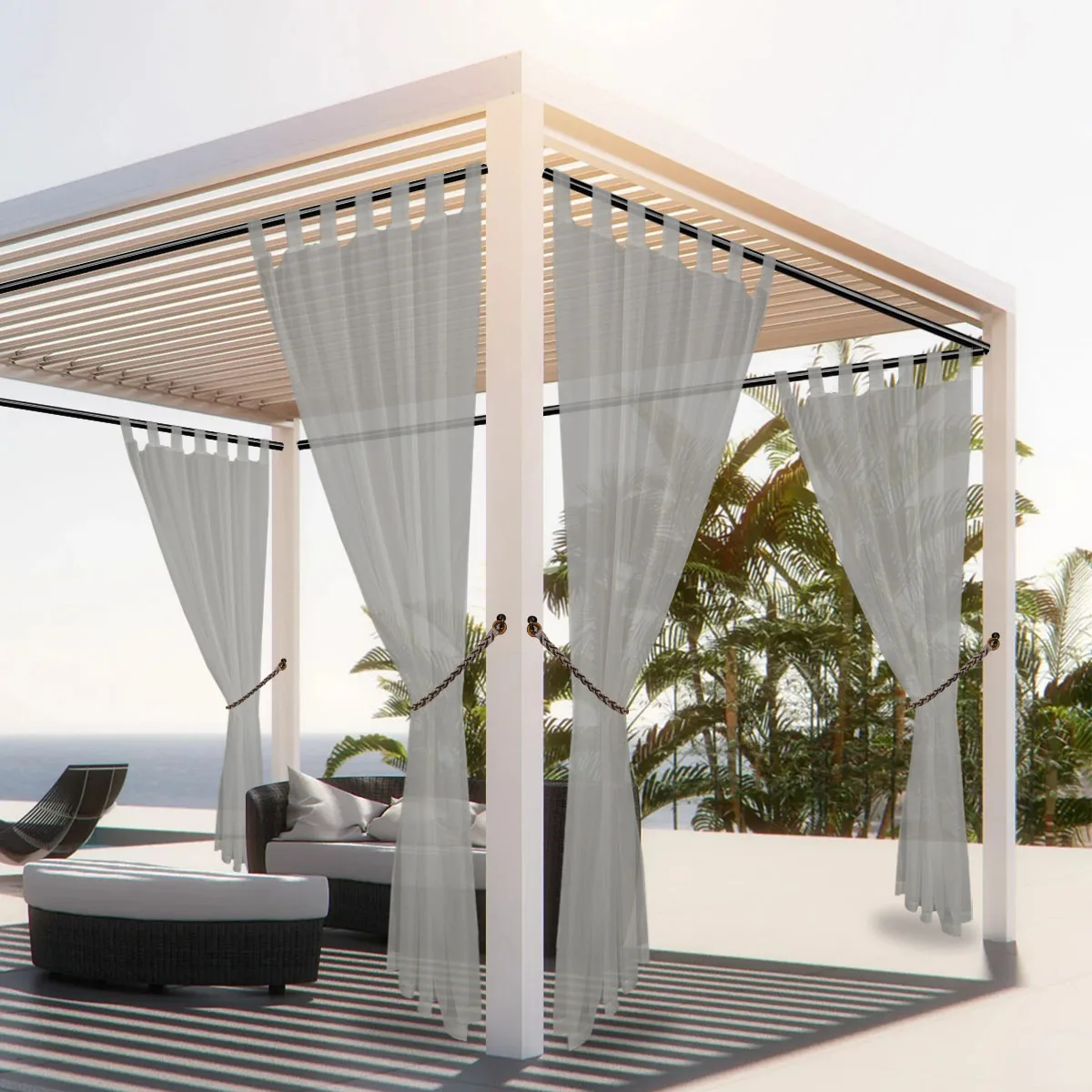 ستارة خارجية شفافة بسطح علوي ، ألياف بوليستر شفافة ، مقاومة للماء ، شرفة ، كابينة #5