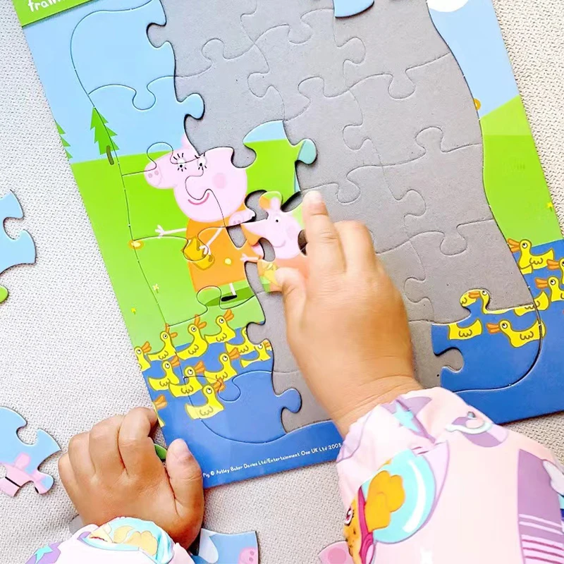 Peppa Pig Doll Model Children's Early Education Puzzle Paper Children Assembling Thinking Blocks For Children Toy Gifts