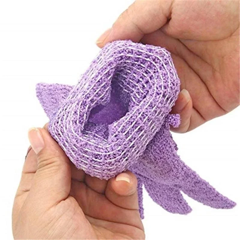 Guanti da bagno a cinque dita asciugamano da doccia per uso domestico Scrub bagnoschiuma per bambini fornitura per la casa guanti elastici per la