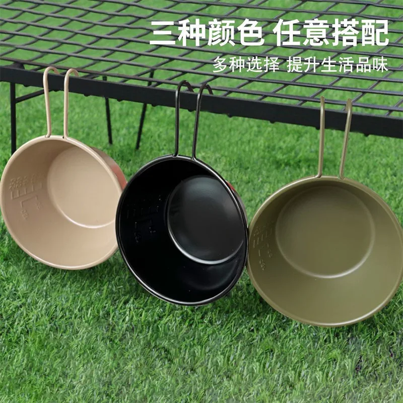 الفولاذ المقاوم للصدأ 304 وعاء التخييم في الهواء الطلق وعاء متعدد الوظائف نزهة المحمولة التخييم مجموعة الطبخ #3