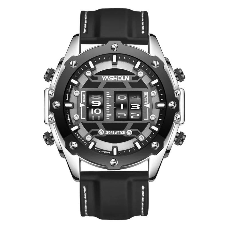 

Creative Personality Men's Quartz Watch Fashion Silicone Strap Chronograph 30M Waterproof Wristwatch Relogio Masculine Gift