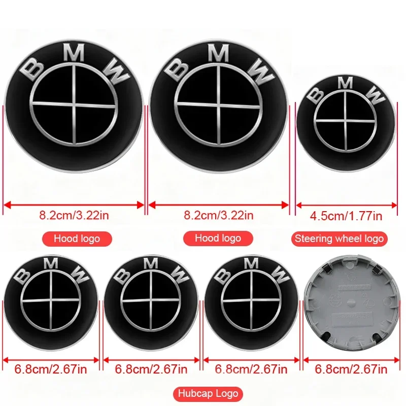 

Набор из 7 наклеек для центра руля, капота, багажника и колесных дисков для BMW G22 G23 G26 E12 E28 E34