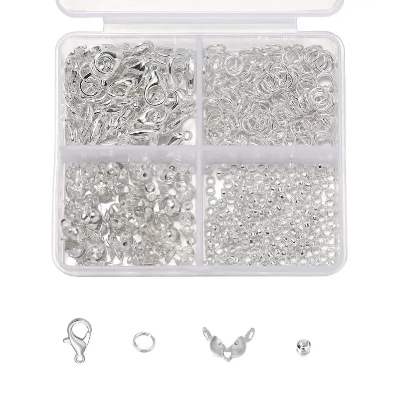 500 Stück/Box Schmuckherstellungsset, Karabinerverschlüsse & Biegeringe mit Box für DIY-Ketten, Halsketten, Armbänder, Fußkettchen, Zubehör, Verbindungsstücke – Detail 14