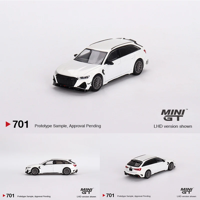 

MINIGT 701 В наличии 1:64 RS6-R Glacier White Metallic, литая под давлением модель автомобиля, коллекция игрушек