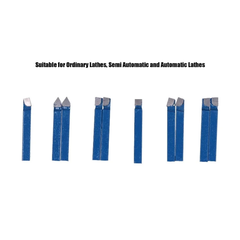 D5 10Pcs Lathe Turning Tools 1/4inch Cemented Carbide High Hardness Accuracy Metal Cutting Tools Set Woodworking Lathe CNC Knife