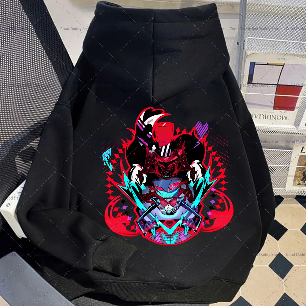 Cartoon Anime Vox Hazbin Hotels Print Hoodie Kids Harajuku Long Sleeve Pullover Tops Sweatshirts Zipper Overcoats Child Clothes