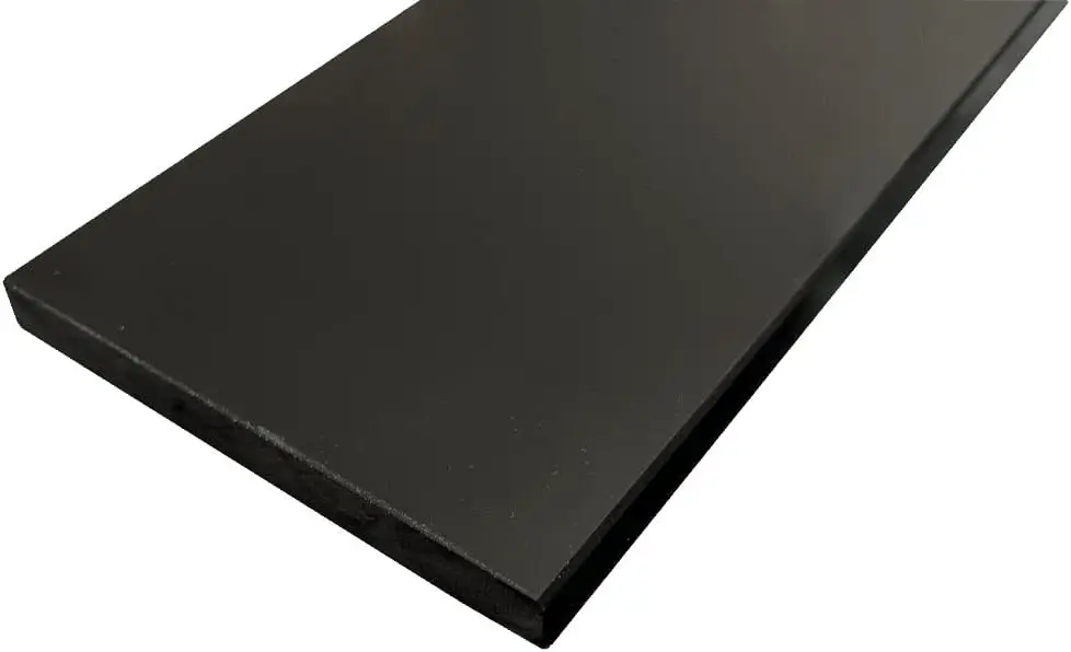 Solid Black Engineered Marble Custom Length Shower Curb Threshold Tile Polished for Doorway Floor Transition, Bathroom