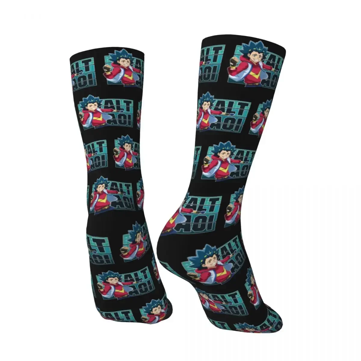 All Seasons Valt Aoi Beyblade Burst Surge Sparking Socks Crew Socks High Quality Stockings for Men Women Valentine's Day Gifts