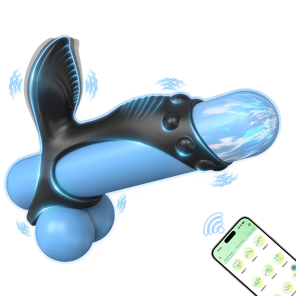 APP Control Vibrating Cock Ring  for Men Ejaculation Delay Penetration Vibrator Glans Clitoris Penis Ring Sex Toy for Couples