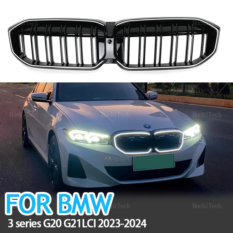 

New LED Light High Quality ABS Styling Front Kidney Grille Dual Slat Grille For BMW New 3 Series G20 G21 Facelift LCI 2023-2024