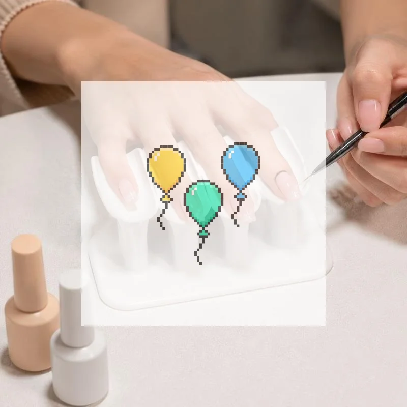 Four-Slot Nail Finger Support Stand Stable Base Non-Slip Nail Hand Pillow Finger Separator Ergonomic