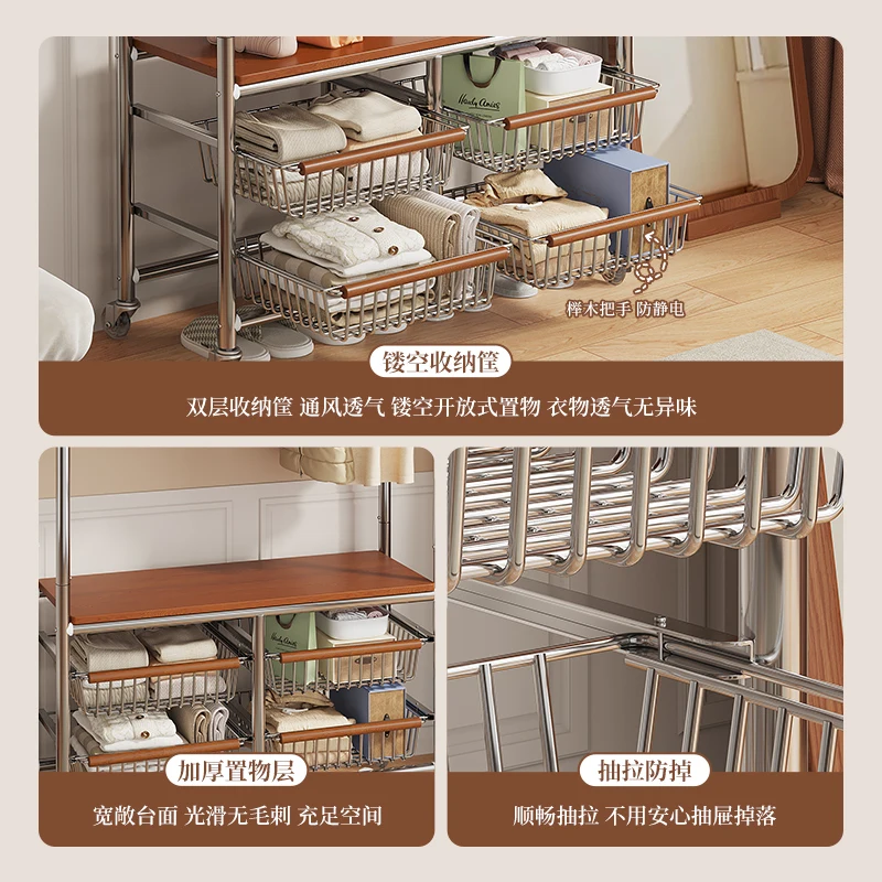 علاقة الغرفة، رف تجفيف قابل للإزالة، رف معطف غرفة النوم من الأرض إلى السقف لتخزين الملابس #5