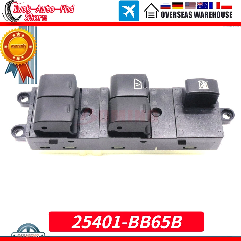 

For Nissan Navara Qashqai 2004-2017 New 25401-JD00B 25401-4X01D 25401-BB65B Power Window Switch Control Master Switches