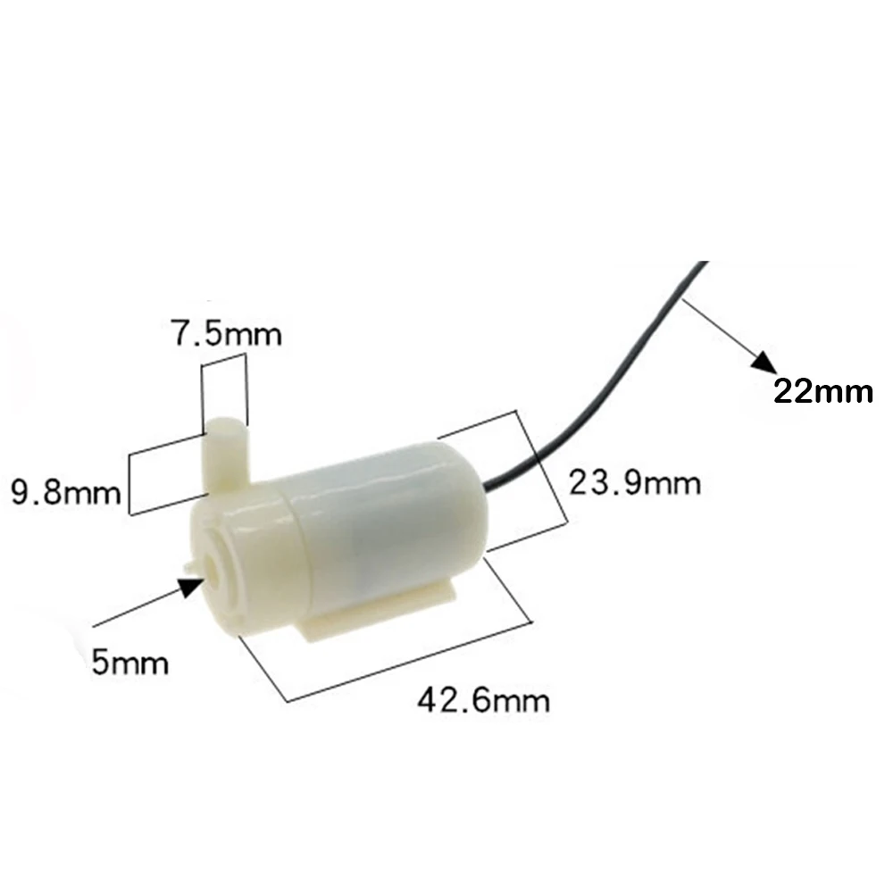 Бесшумный погружной насос, мини помпа с горизонтальным и вертикальным разъемами Micro USB 280, для охлаждения компьютера, 3 В постоянного тока, 5 В, 6 в