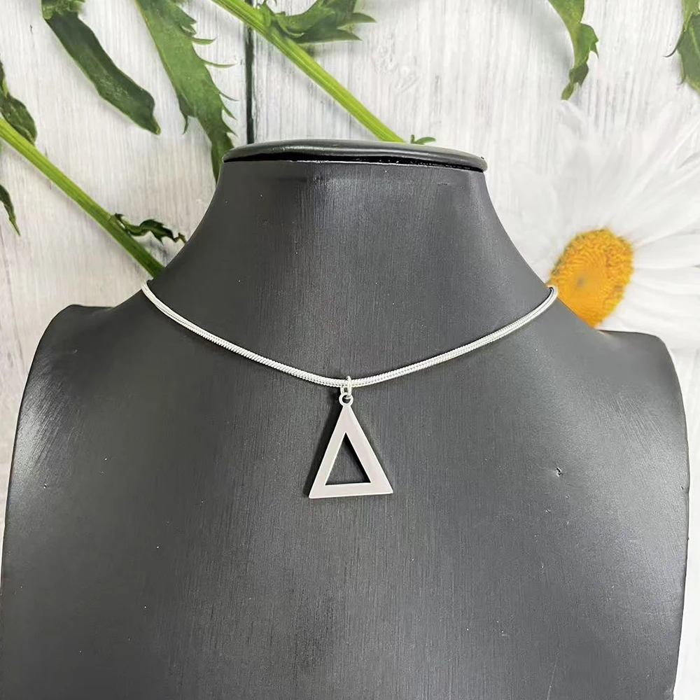 5pcs Delta Stainless Steel Pyramid Necklace