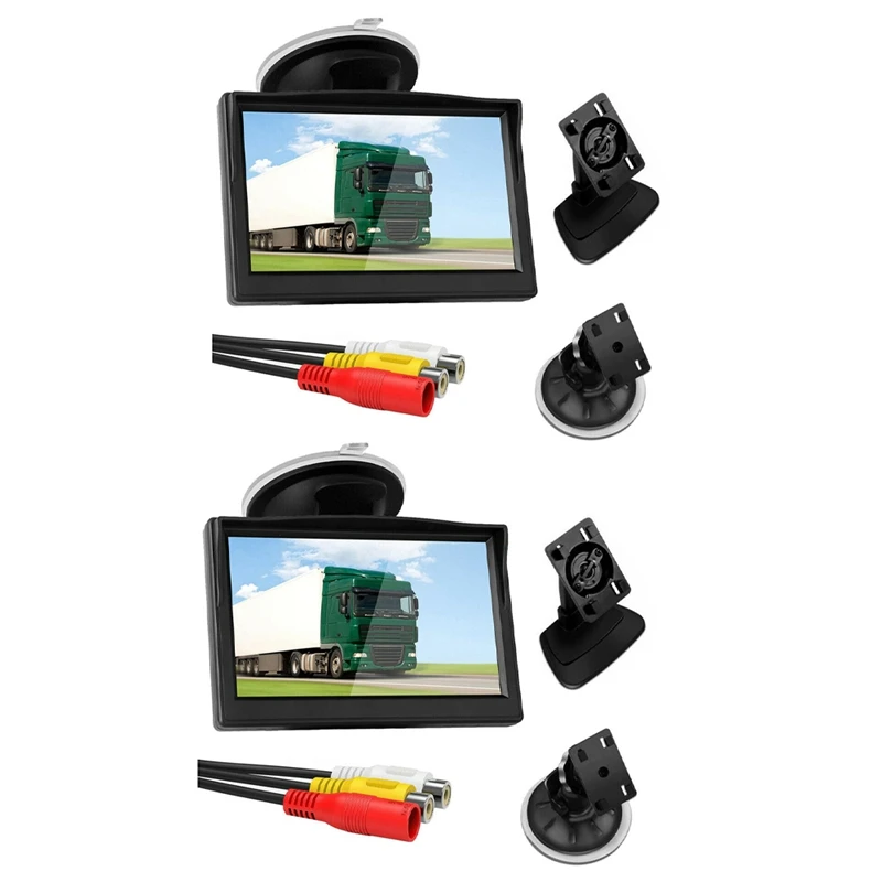 

2Pcs 5 Inch 800X480 TFT LCD HD Screen Monitor With Dual Mounting Bracket For Car Backup Camera/Rear View/DVD