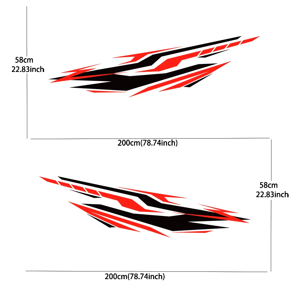 Black & Blue Line Pattern Car Side Sticker Vinyl Self-adhesive Paper Motorsport Paint Decal Suitable for Truck Suv Decoration