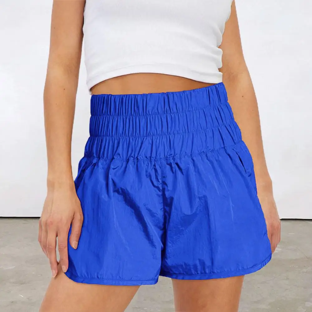 

Women Sport Shorts Mini Shorts High Waist Wide Band Quick Dry Breathable Above Knee Length Split Summer Jogging Running Shorts