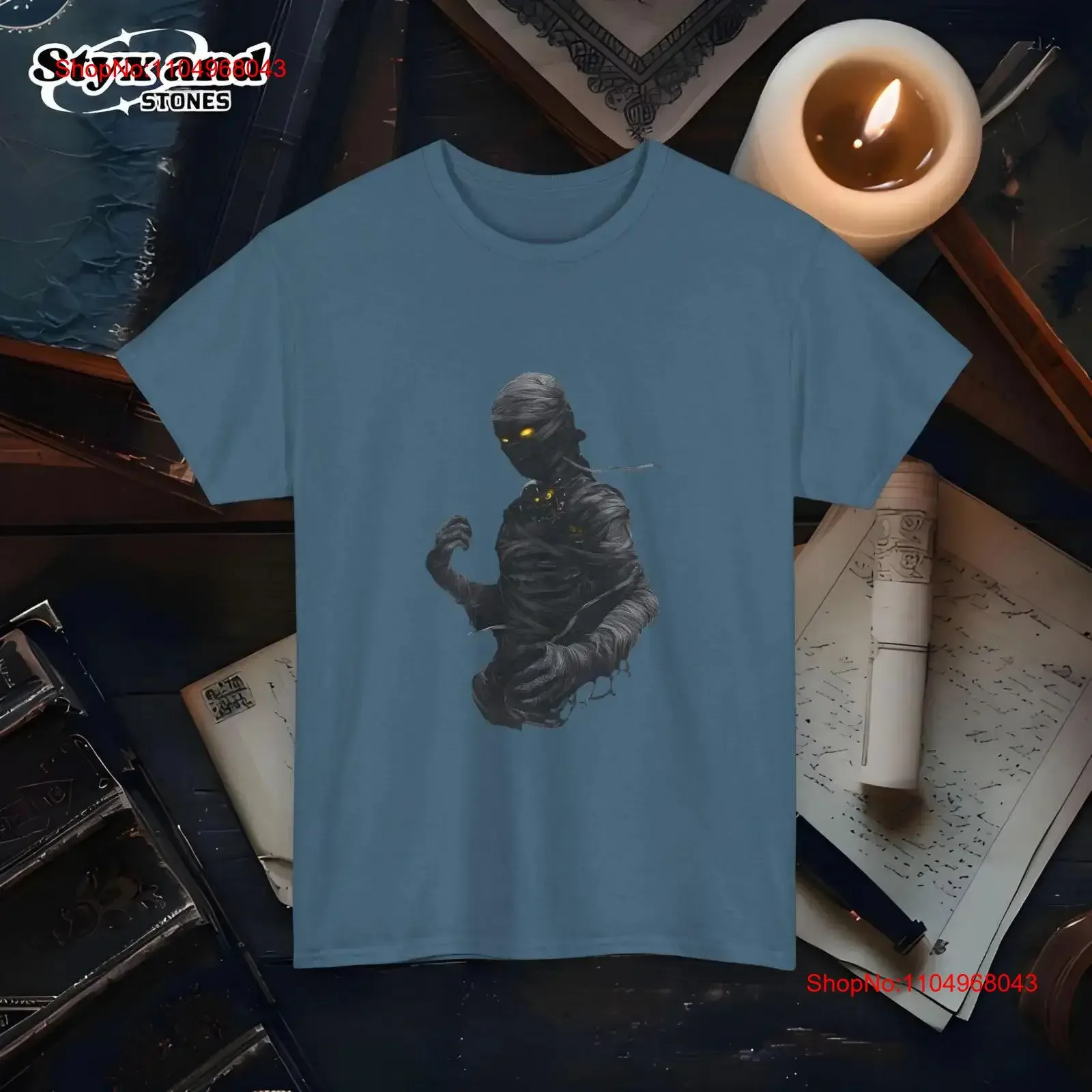 

Spooky Mummy T Shirt Vintage Inspired Halloween Cute Creepy Perfect for Parties s vintage Washed Comfortable graphic Soft homme