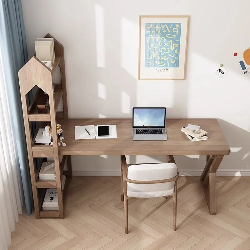 رف كتب مكتب دراسة من الخشب الصلب بالكامل من الشمال الجديد، مجموعة طاولة متكاملة، طاولة دراسة جدارية لسطح المكتب وغرفة النوم #3