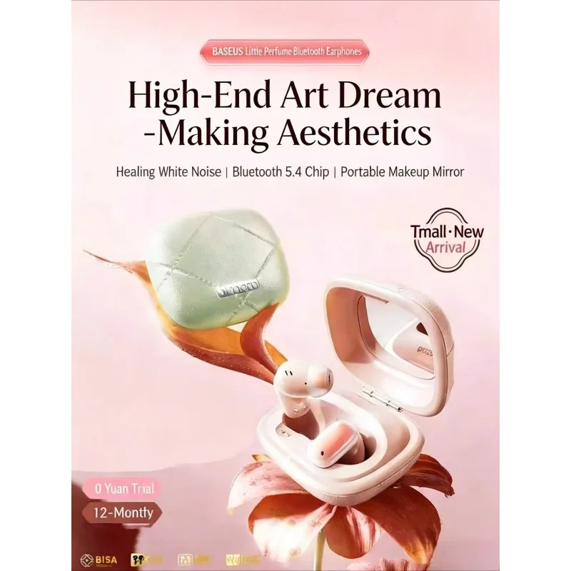 

BASEUS Small Sachet Bluetooth Earphones with Active Noise Reduction and High Aesthetic Performance for Girls